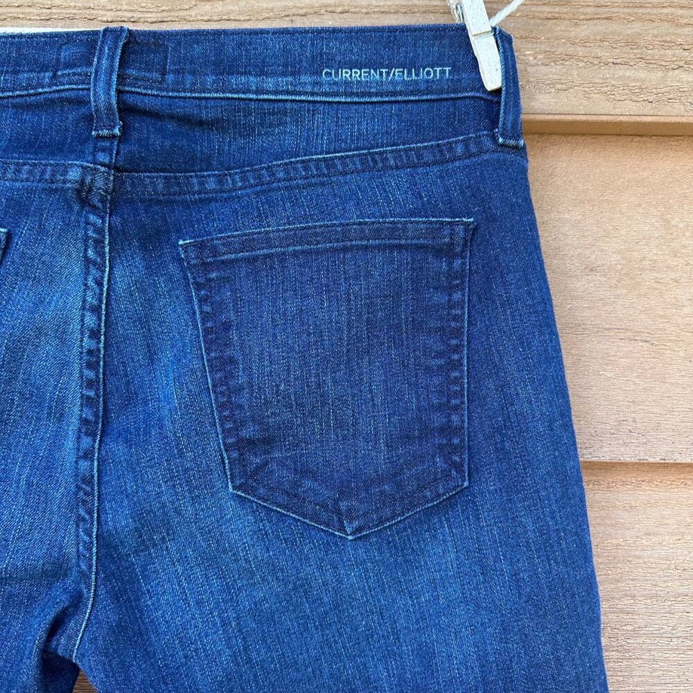 Current/Elliott Womens Moto Ankle Skinny Jeans Nashville Style Size 29 Dark Wash - Picture 11 of 13